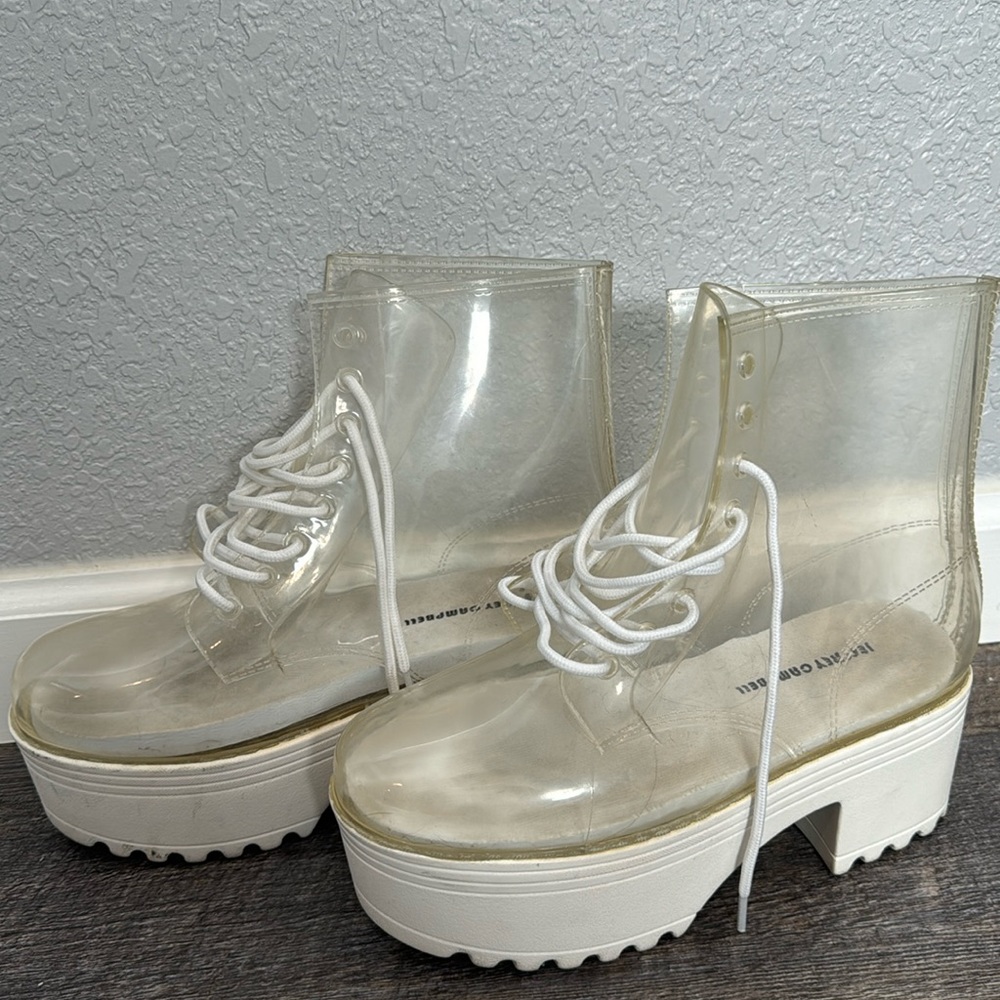 Jeffrey Campbell clear boots